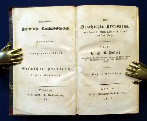 Pölitz Allgemeine historische Taschenbibliothek 4 Teile in 1  1827 Geschichte mb