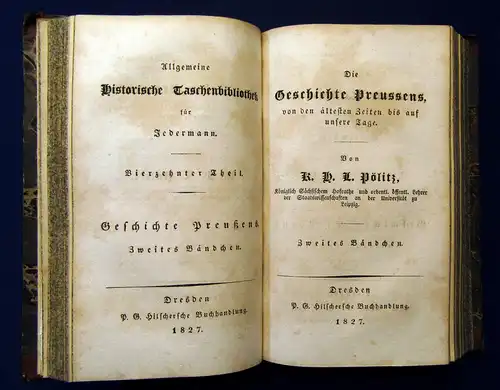 Pölitz Allgemeine historische Taschenbibliothek 4 Teile in 1  1827 Geschichte mb