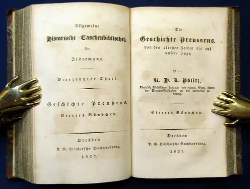 Pölitz Allgemeine historische Taschenbibliothek 4 Teile in 1  1827 Geschichte mb