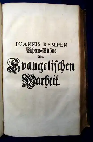 Rempen Schau-Bühne der evangelischen Wahrheit 1721 selten Christentum 2 Werke js