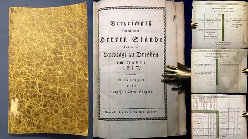 Verzeichnis sämmtlicher Herren stände bei dem Landtage zu Dresden im Jahre 1817