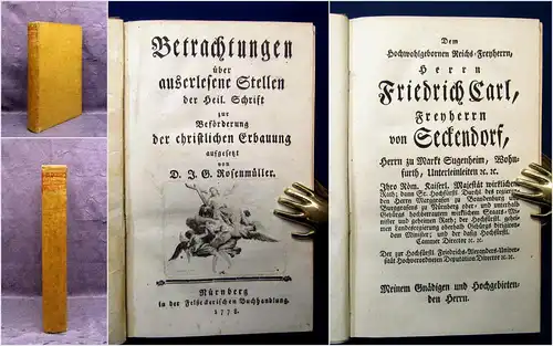 Rosenmüller Betrachtungen ü. auserl. Stellen der heiligen Schrift 1778 Selten mb