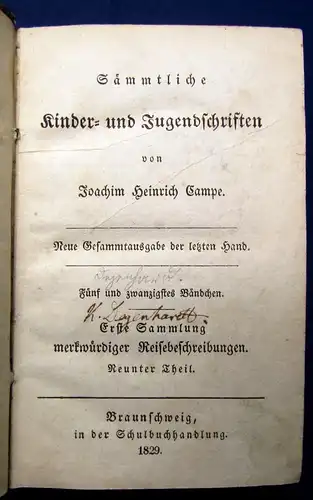Campe Heinrich,Joachim Sämmtl. kinder-u. Jugendschriften 25.-26.Bd. 1829 js
