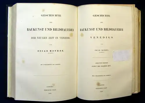 Mothes Geschichte der Baukunst und Bildhauerei EA 1859 Technik altes Handwerk mb