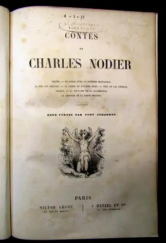 Johannot Contes de Charles Nodier um 1850 Belletristik Geschichte mb