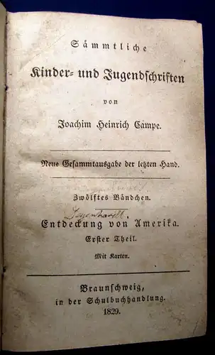 Campe Heinrich,Joachim Sämmtl. kinder-u. Jugendschriften 12.-14.Bd. 1829 js