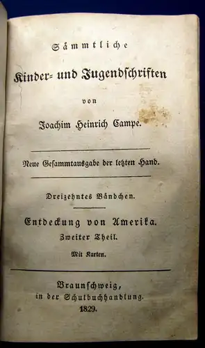 Campe Heinrich,Joachim Sämmtl. kinder-u. Jugendschriften 12.-14.Bd. 1829 js