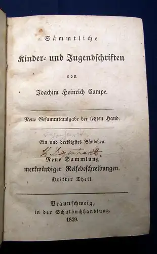 Campe Heinrich,Joachim Sämmtl. kinder-u. Jugendschriften 31.-32.Bd. 1829 js