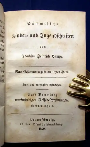 Campe Heinrich,Joachim Sämmtl. kinder-u. Jugendschriften 31.-32.Bd. 1829 js