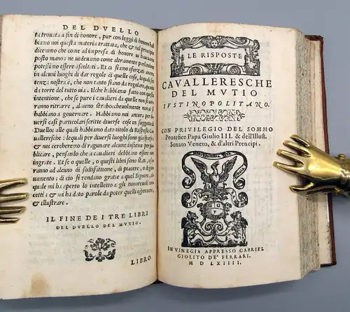 Mutio Il duello del Mutio Iustinopolitano. 1564 Alte Drucke Juristerei am