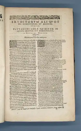 Demosthenes / Wolf, Hieronymus Demosthenis et Aeschinis principum [...] 1604 am