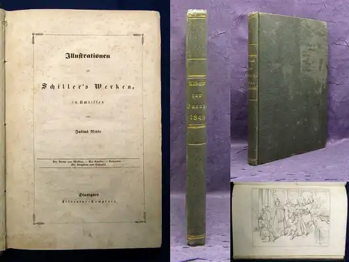 Risle Illustrationen zu Schillers Werken in Umrissen um 1850 Belletristik js