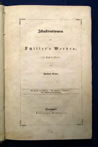 Risle Illustrationen zu Schillers Werken in Umrissen um 1850 Belletristik js