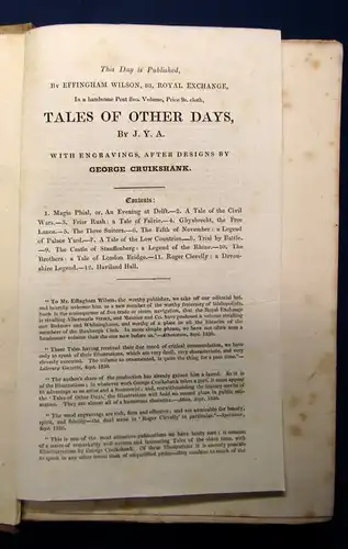 J.Y.A. Tales of Other Days  with illustrations by George Cruikshank 1830  js