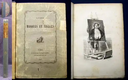 Gavarni Maques et Visages 1857 Belletristik Literatur Zeichnungen  js
