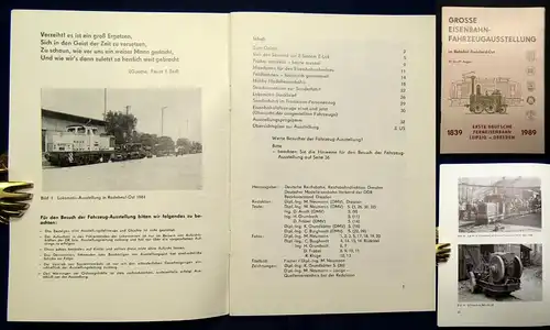 Or. Broschur Grosse Einsenbahnfahrbahnausstellung Radebeul-Ost 1839-1989 js