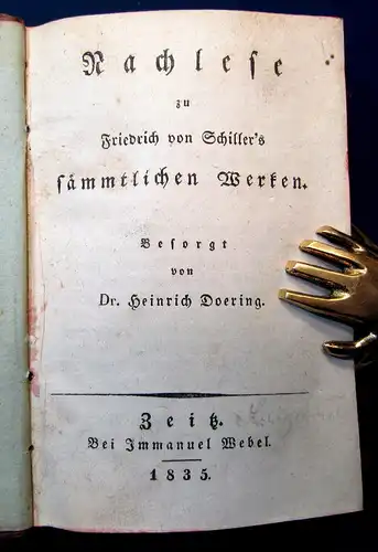 Doering Nachlese zu Friedrich von Schillers sämmtlichen Werken 1835 mb