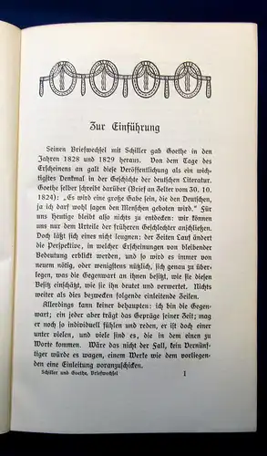 Chamberlain Briefwechsel zwischen Schiller und Goethe 1905 Belletristik js