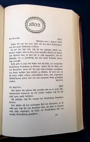 Chamberlain Briefwechsel zwischen Schiller und Goethe 1905 Belletristik js