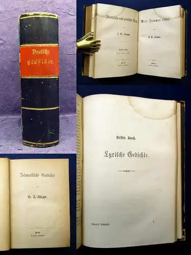 Bürger Deutsche Klassiker Sämmtliche Gedichte um 1900 Belletristik Lyrik js