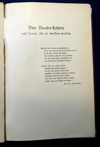 Brandes Wilhelm Raabe 1906 Belletristik Lyrik Poesie Klassiker js