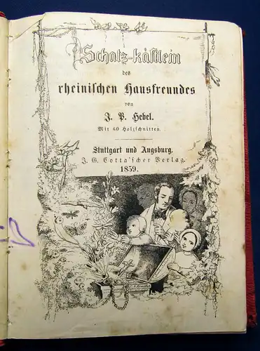 Hebel Schatz-Kästlein des rheinischen Hausfreundes 1859 Belletristik Literatur m