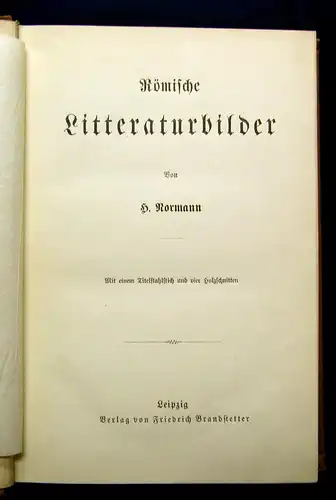 Normann Römische Litteraturbilder um 1910 Belletristik Literatur mb