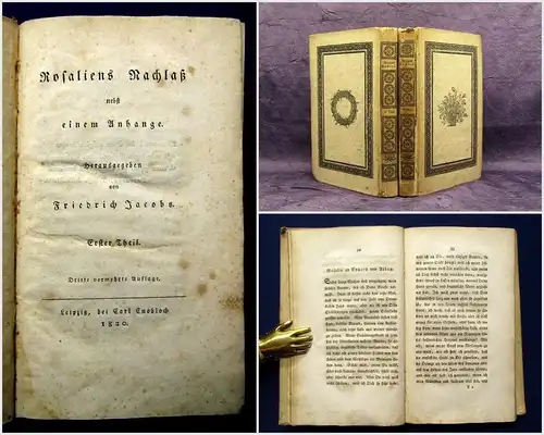 Jacobs Rosaliens Nachlaß 1820 2 Bde  Belletristik Lyrik Literatur mb