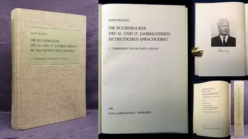 Benzing Die Buchdrucker des 16. u.17.Jahrhunderts im deutsch.Sprachgebiet 1982 j