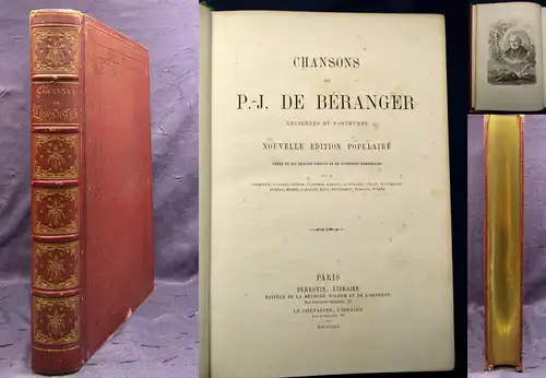 Chansons De P.-J. De Beranger Nouvelles Edition Populaires 1866 Goldschnitt js