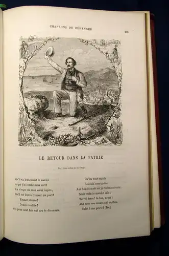 Chansons De P.-J. De Beranger Nouvelles Edition Populaires 1866 Goldschnitt js