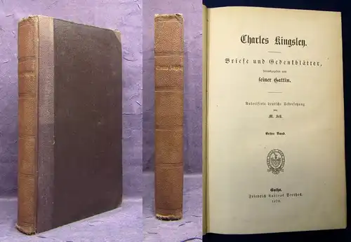 Sell Charles Kingsley Briefe und Gedenkblätter 1. Bd. 1879 Erzählungen js