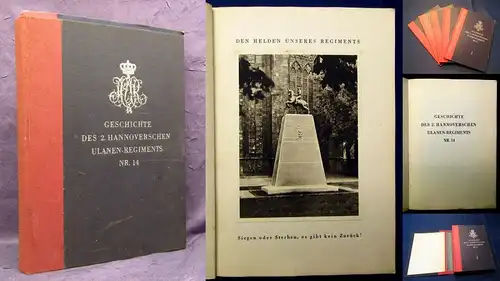 Geschichte des 2.Hannoverschen Ulanen-Regiments 1-5 Nr.14 1932 Militaria js