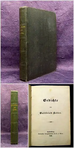 Keller Gedichte 1846 EA Belletristik Literatur Klassiker Lyrik Lyrika mb