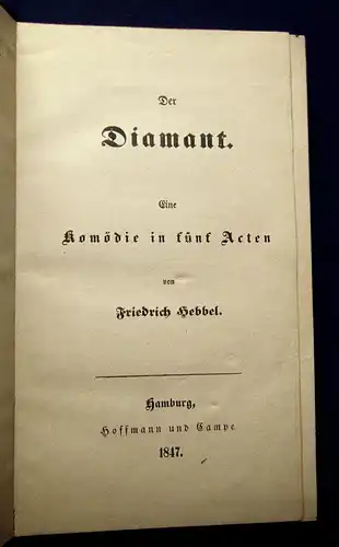 Hebbel Der Diamant 1847 Belletristik Literatur Klassiker Lyrik Lyrika mb
