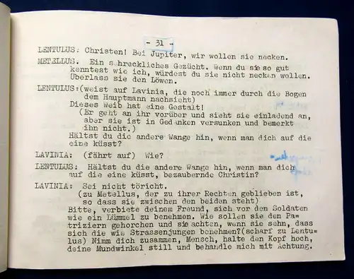 Shaw Androklus und der Löwe Ein Märchen in 3 Akten um 1960 Belletristik Lyrik mb