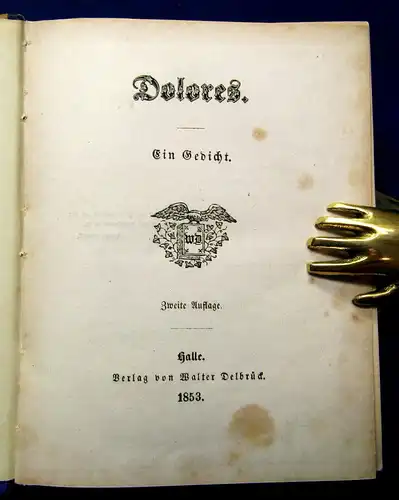 Kleinsteuber Dolores 1853 Belletristik Literatur Klassiker Lyrik mb