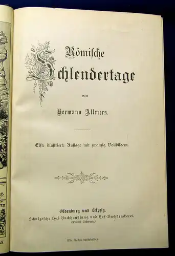 Allmers Römische Schlendertage um 1890 mit 20 Vollbildern Belletristik mb