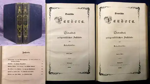 Deutsche Pandora Gedenkbuch zeitgenöss. Zustände u. Schriftsteller 4in 2 1840 js
