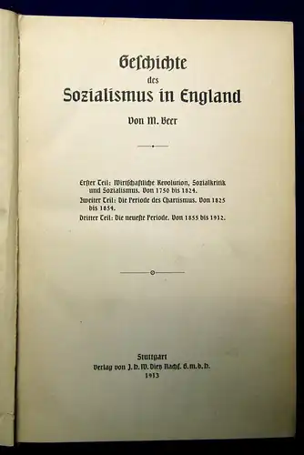 Beer Geschichte des Sozialismus in England 1913 Geschichte Kultur js