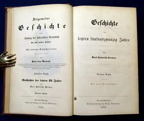 Rotteck Allgemeine Geschichte Historische Kenntniß 1841 12 Bde. Klassiker js