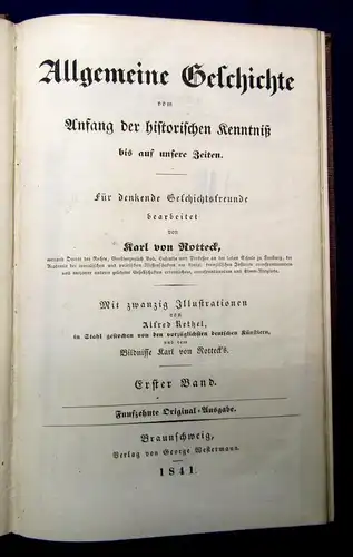 Rotteck Allgemeine Geschichte Historische Kenntniß 1841 12 Bde. Klassiker js