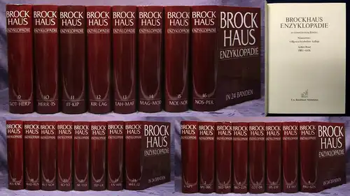 Brockhaus Enzyklopädie 24 Bde. 1986 Rot-Schwarz Bildband Wissen Or.SU js