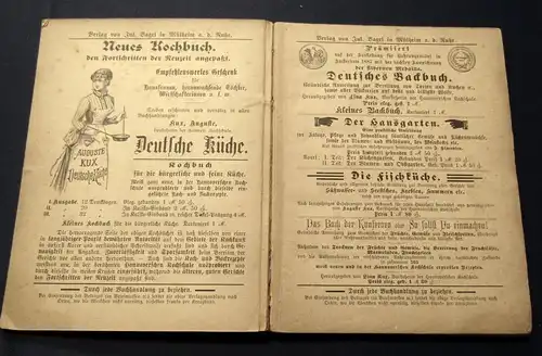 Kux Kleines Kochbuch Ueber 200 ausgewählte Rezepte " Deutsche Küche" 1892 js