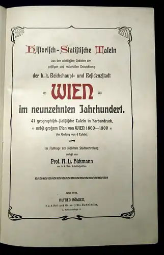 Hickmann Wien im neunzehnten Jahrhundert 1903 41 Tafeln in Farbendruck mb
