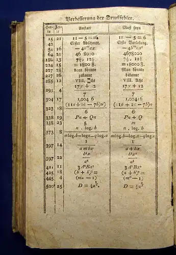 Vega Vorlesungen über die Mathematik 1802 Naturwissenschaften mb