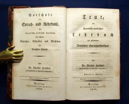 Heinsius Sprachlehre der Deutschen 2 Bde von 6 1835 Geschichte Lehrbuch mb