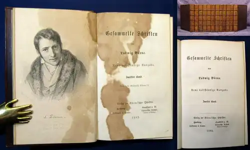 Gesammelte Schriften von Ludwig Börne 12 Bde. komplett 1862 dekorativer Leder js