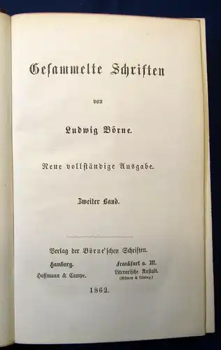 Gesammelte Schriften von Ludwig Börne 12 Bde. komplett 1862 dekorativer Leder js