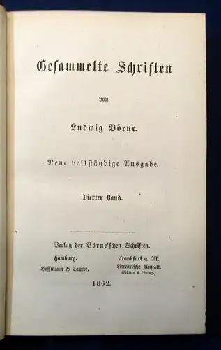 Gesammelte Schriften von Ludwig Börne 12 Bde. komplett 1862 dekorativer Leder js